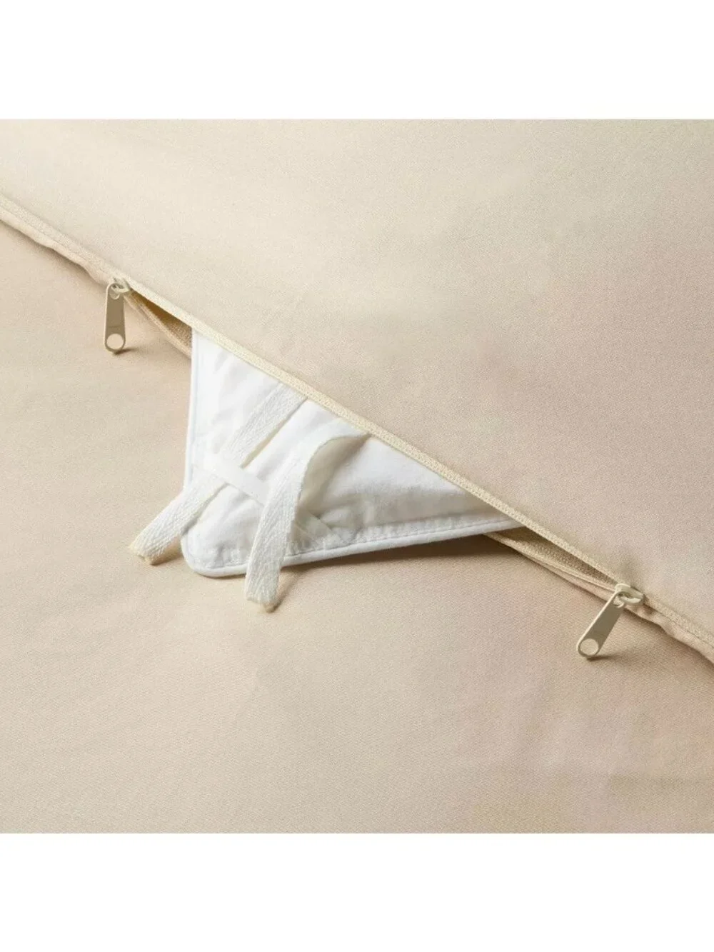 Threshold Natural Beige Cotton Sateen 3 Pc King Duvet Cover & Pillow Shams Set